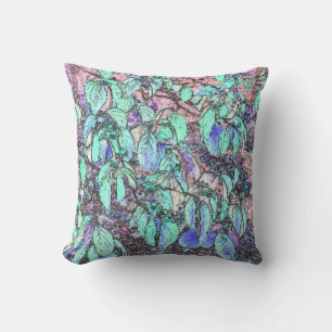 Coussin Feuilles d'arbre de crayon coloré