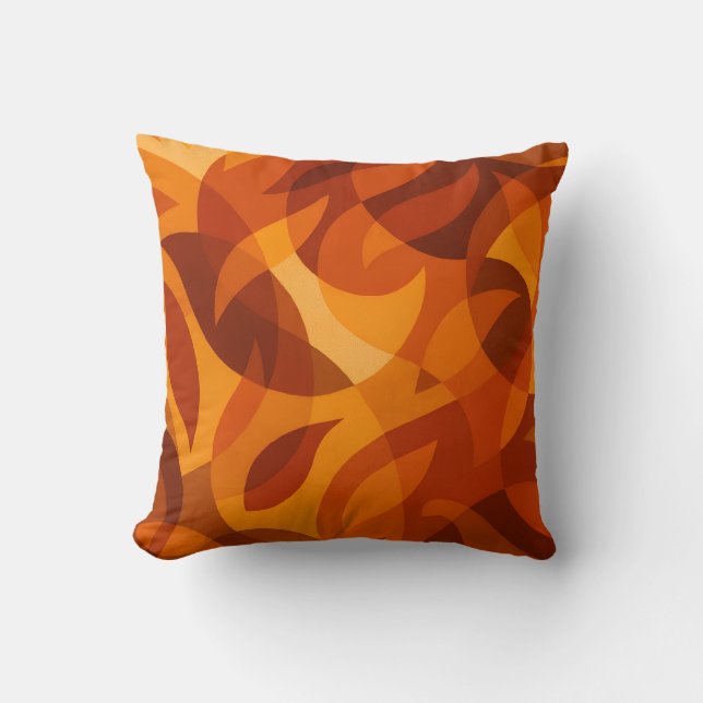 Coussin Feuilles d'automne Abstraites (Recto)