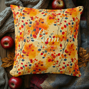 Coussin Feuilles d'automne chaudes et grasses   Cosy Décor
