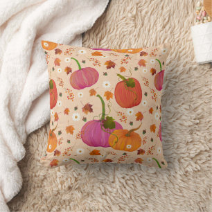 Coussin Feuilles d'automne des Citrouilles fantaisistes