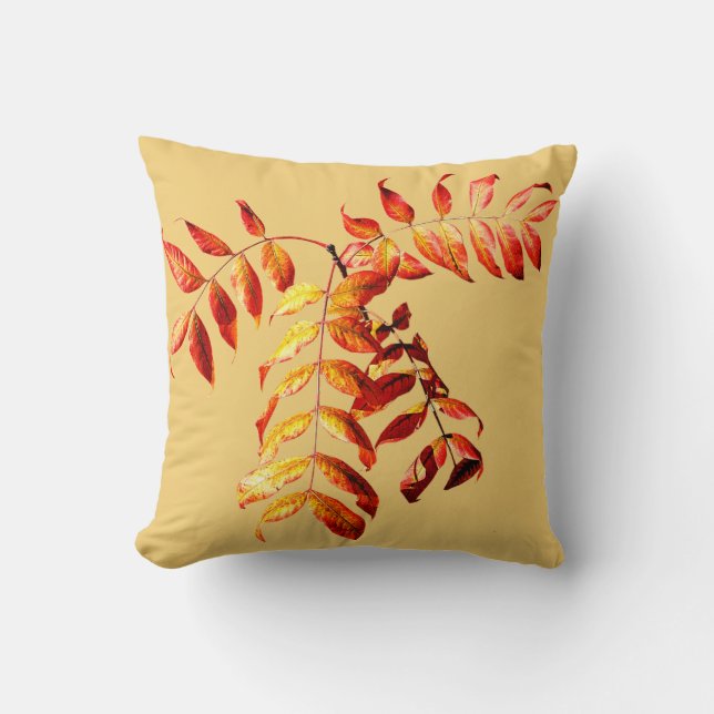 Coussin Feuilles d'automne dorées (Recto)