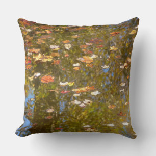 Coussin Feuilles d'automne et réflexion sur le cours d'eau