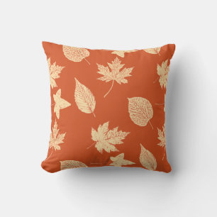 Coussin Feuilles d'automne - mandarin orange