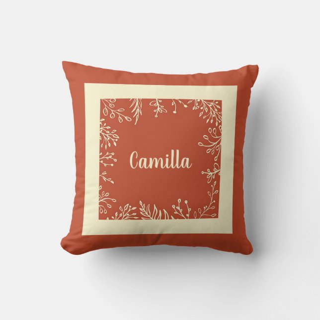 Coussin Feuilles d'automne simples de ferme personnalisées (Recto)