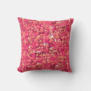 Coussin Feuilles d'automne, tons rouges et oranges