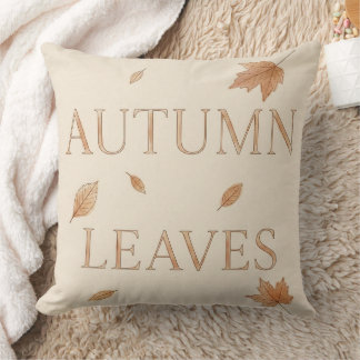 Coussin Feuilles d'automne Typographie éditoriale aquarell