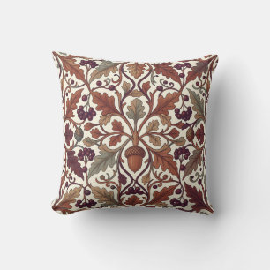Coussin Feuilles de chêne glands baies style William Morri