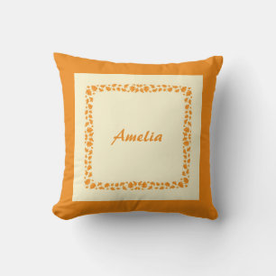 Coussin Feuilles de chute orange simples personnalisées