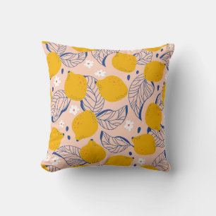 Coussin Feuilles de citron : Vintage rose sans joint.