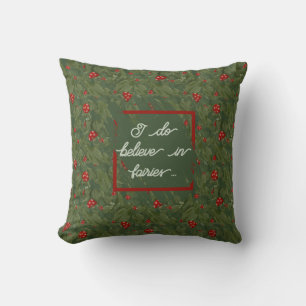 Coussin Feuilles de fées magiques et tabourets rouges Aqua