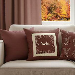 Coussin Feuilles de ferme personnalisées pour l'automne