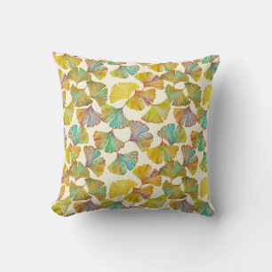 Coussin Feuilles de Gingko : Art Abstrait floral