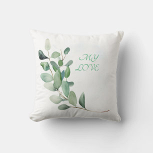 Coussin Feuilles de l'Eucalyptus vert