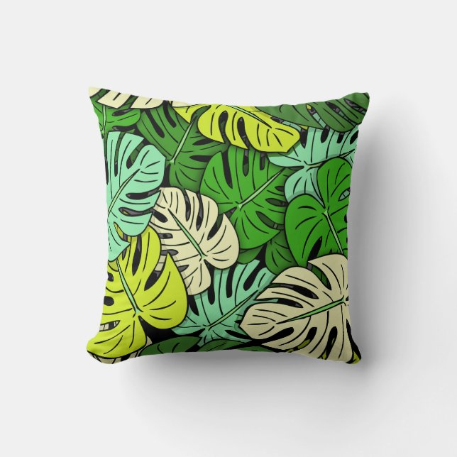Coussin Feuilles de Monstera #3 (Recto)