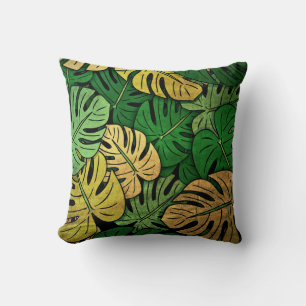 Coussin Feuilles de Monstera Grunge