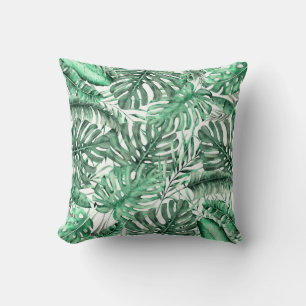 Coussin Feuilles de palmier tropicales vertes Brise d'île 