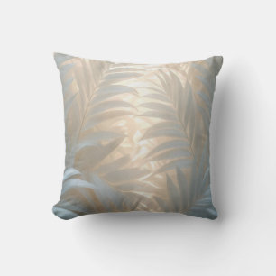 Coussin Feuilles de palmiers blancs aquarelle baignant dan