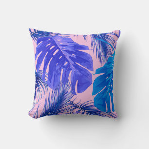 Coussin Feuilles de palmiers tropicaux, feuilles de jungle