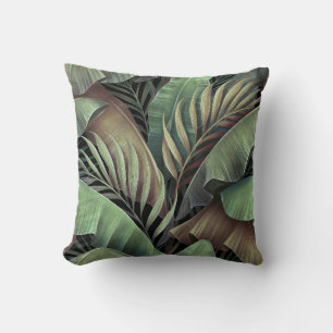 Coussin Feuilles de palmiers tropicaux, illustration 3D de
