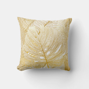 Coussin Feuilles de palmiers tropicaux : motif vintage.