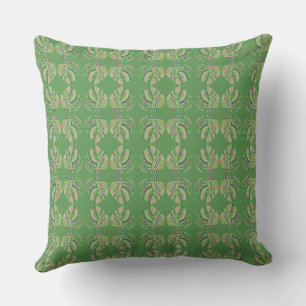 Coussin Feuilles de tête de poisson Jazz V Vert Dusty rose