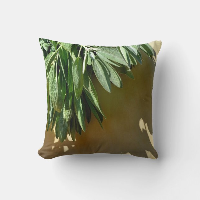 Coussin Feuilles d'herbe botanique (Recto)