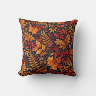 Coussin Feuilles d'or d'automne, glands et baies de sorbie