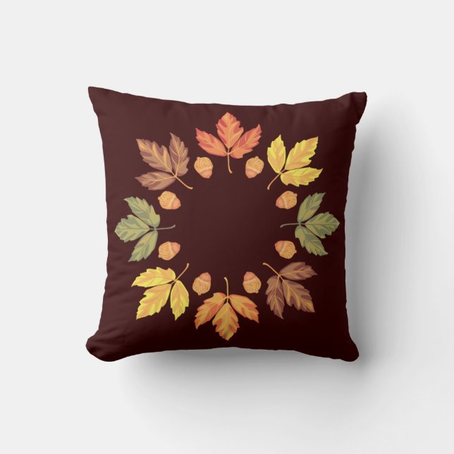 Coussin Feuilles et noix d'automne (Recto)