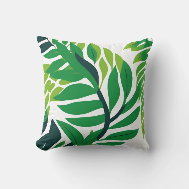 Coussin Feuilles et Plantes tropicaux (Recto)