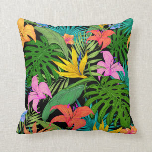 Coussin Feuilles floraux tropicaux