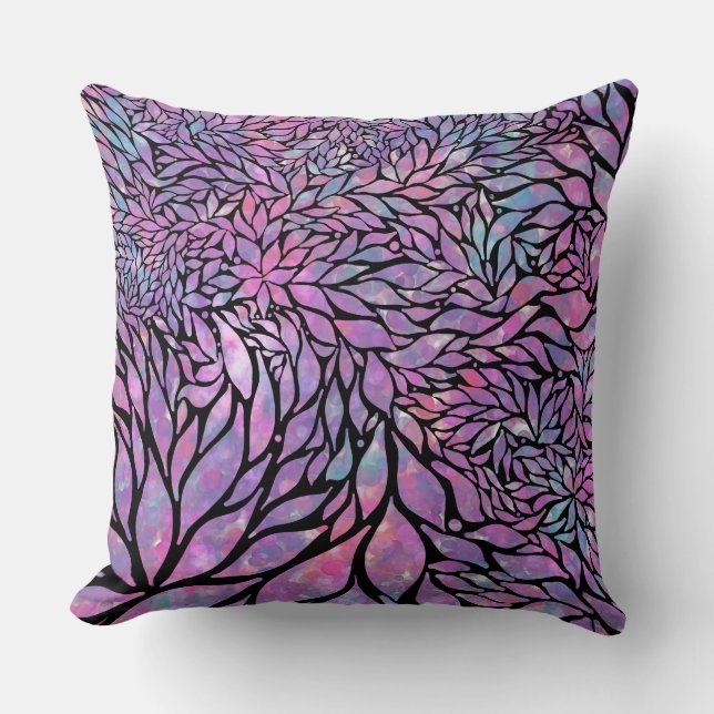 Coussin feuilles impressionnistes Abstraits (Recto)