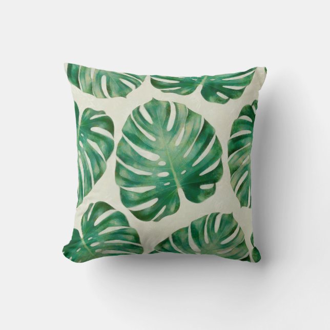 Coussin Feuilles Monstera (Recto)