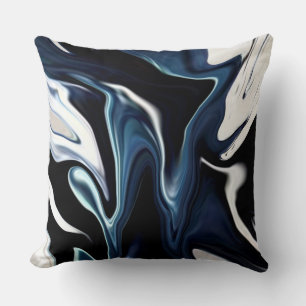 Coussin Feuilles motifs bleues