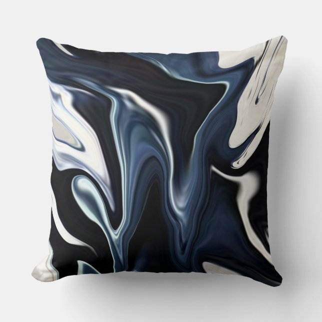 Coussin Feuilles motifs bleues (Recto)