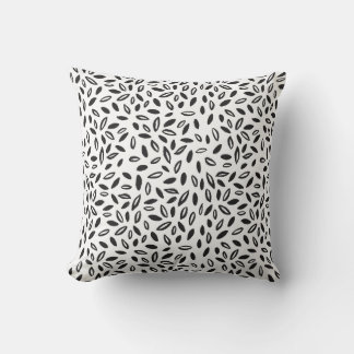 Coussin Feuilles Noir & Blanc