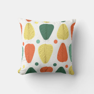 Coussin Feuilles peints de couleur, cadre d'affaires brill