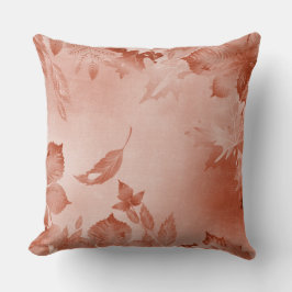 COUSSIN FEUILLES ROUGES D'AUTOMNE PASTEL
