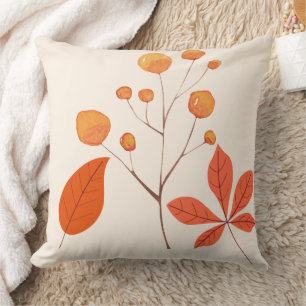 Coussin Feuilles scandinaves nordiques et baies