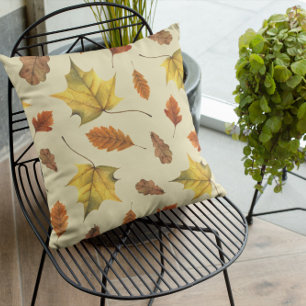 Coussin Feuilles Terracotta Automne Citrouille