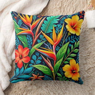 Coussin Feuilles Tropicales Fleurir Art