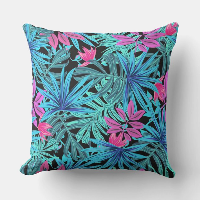 Coussin Feuilles tropicaux (Recto)