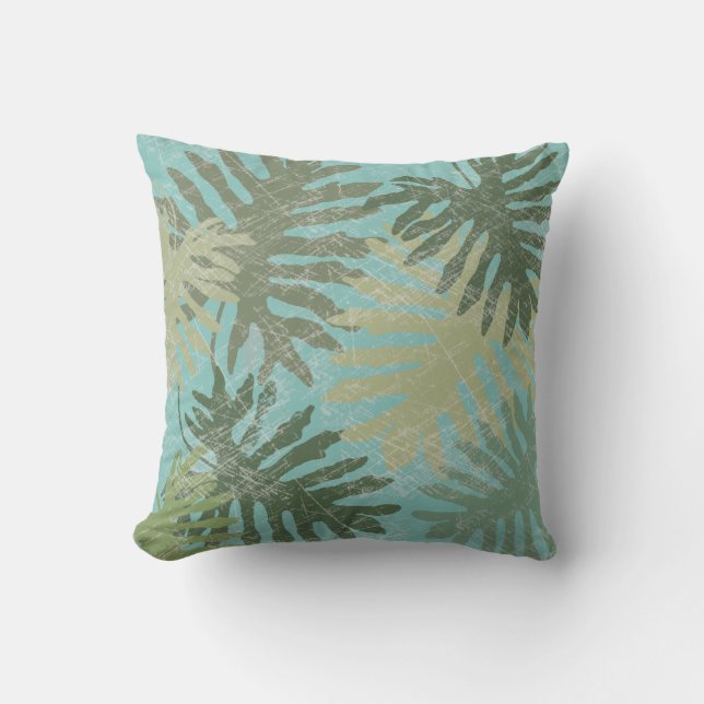 Coussin Feuilles tropicaux défraîchis (Recto)