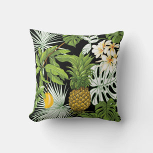 Coussin Feuilles tropicaux et fruits sans couture motif
