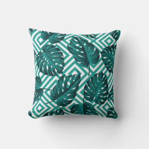 Coussin Feuilles tropicaux : Motif Floral sans joint.