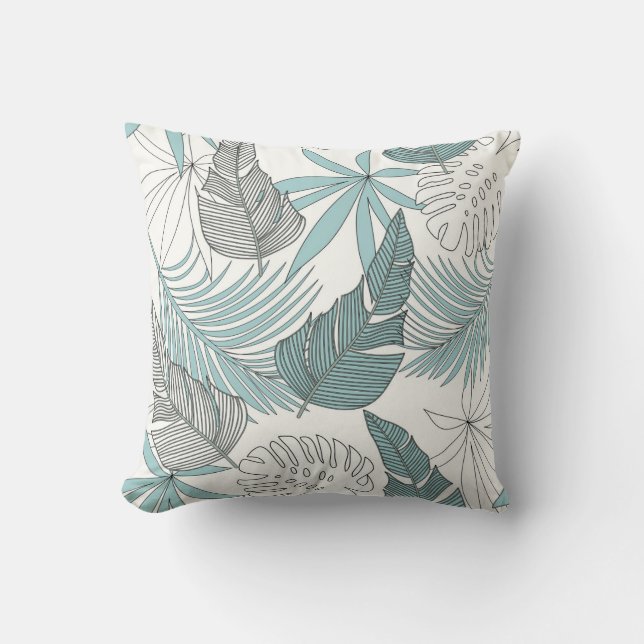 Coussin Feuilles tropicaux : une tendance transparente (Recto)