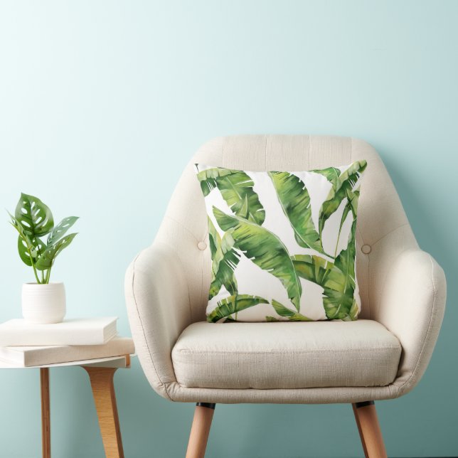 Coussin Feuilles verts (Chaise)