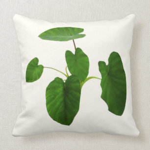 Coussin Feuilles verts plantes tropicaux sur l'ivoire