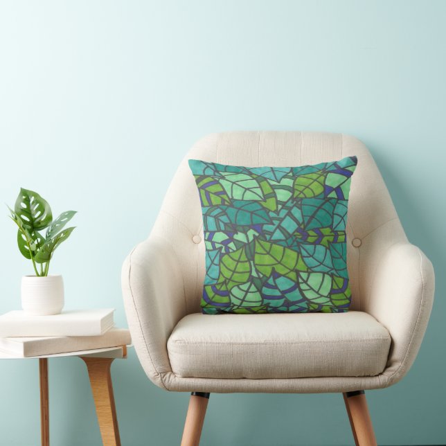Coussin Feuilles verts tropicaux (Chaise)