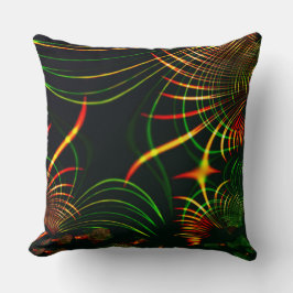 Coussin Feuilles verts virtuels, "épine rouge"