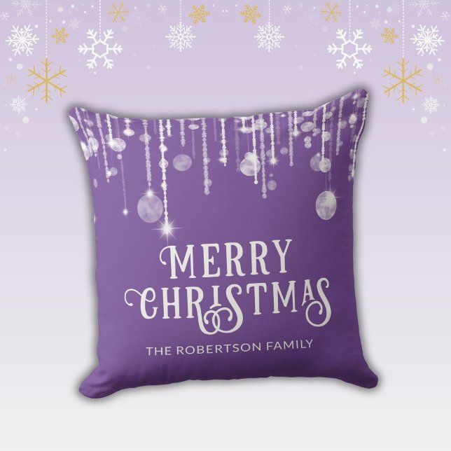 Coussin Feux à cordes violettes Noël (Créateur téléchargé)